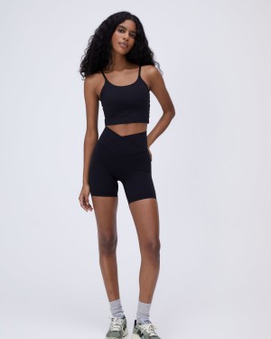 Black Adanola Ultimate Wrap Over Crop Shorts | 1543-LXUFZ