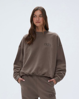 Brown Adanola Performance Oversized Sweatshirt | 1803-JWOSC