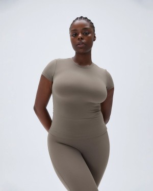 Brown Adanola Ultimate Short Sleeve Top | 9534-IANGX