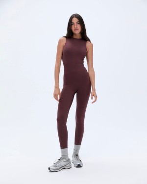 Burgundy Adanola Ultimate Sleeveless Unitard | 4521-QGPFK