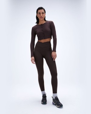 Coffee Adanola Ultimate Wrap Over Leggings | 7401-ELCOG