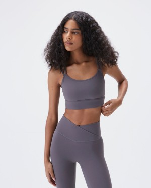 Dark Grey Adanola Double Strap Bra | 7085-TBJDN