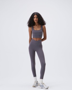 Dark Grey Adanola Ultimate Wrap Over Leggings | 0346-TJIEM