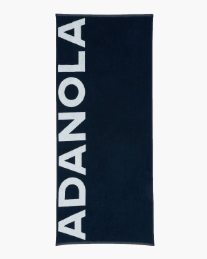 Navy / White Adanola Branded Towel | 0571-CELDA