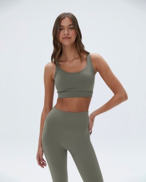 Olive Green Adanola Ultimate Cross Back Bra | 6153-XWUVB