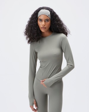 Olive Green Adanola Ultimate Long Sleeve Top | 2508-PNXJE