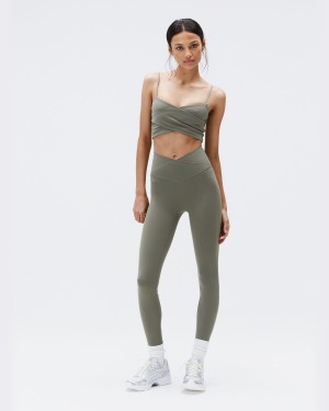 Olive Green Adanola Ultimate Wrap Over Leggings | 2945-QHPOF