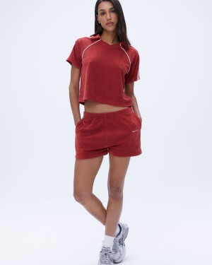 Red Adanola Terry Contrast Short | 6934-UMQJF