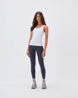 White Adanola Ultimate Longline Tank Top | 6429-OTEMJ
